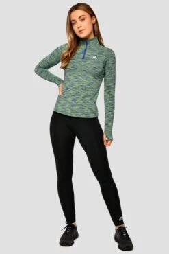 Trail 2.0 1/4 Zip - Green/Blue Multi -Sports Clothing Store Trail 1 4 Zip BLUE GREEN CAPRI Full Front