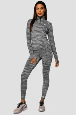 Trail 2.0 1/4 Zip - Black/Grey Multi -Sports Clothing Store Trail 1 4 Zip GREY BLACK WHITE Full Front
